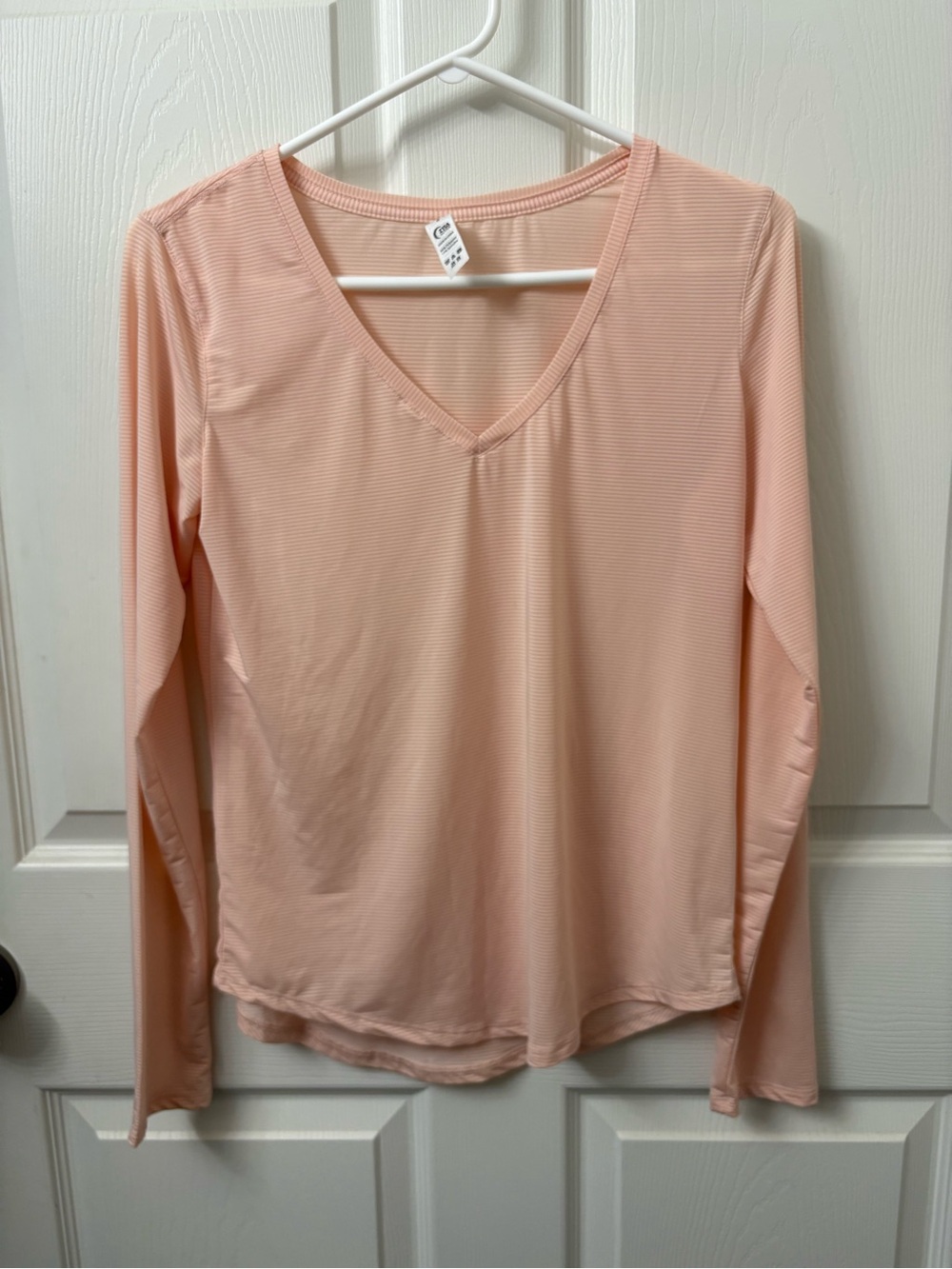 ZYIA Light Peach Long Sleeve V-Neck Top